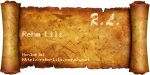 Rehm Lili névjegykártya